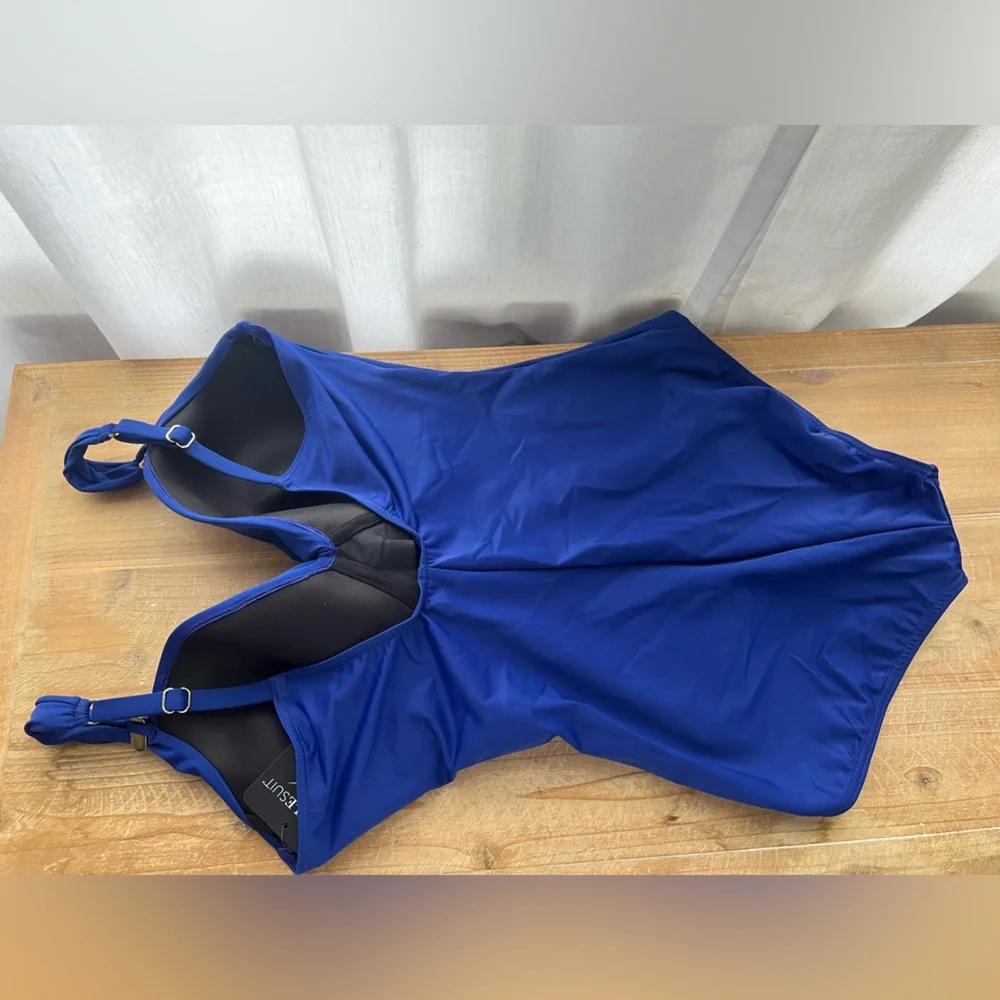 Miraclesuit Siren One Piece Full Coverage In Azul Blue Size 16 New